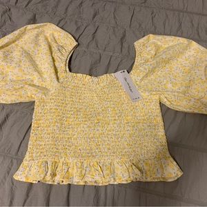 ASOS Miss Selfridge yellow crop top